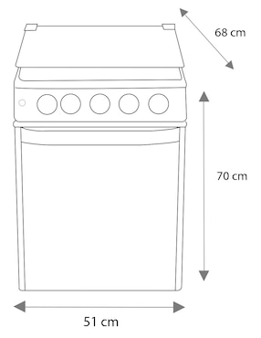 Estufa empotrable a Gas LP Mabe 51 cm EMC5046CAIS0 de 4 quemadores