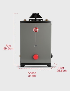 Calentador de paso Rheem 600090007 8 L gas natural