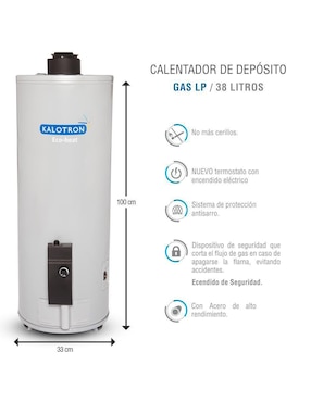Calentador de depósito Kalotron KA-DEP-040LP-01 40 L gas lp