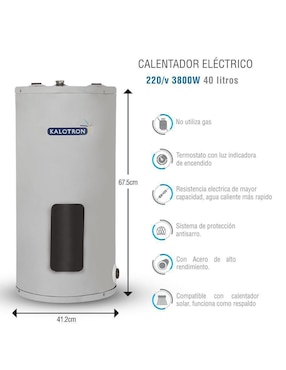 Calentador instantáneo Kalotron KA-ELE-00040-02 40 L eléctrico