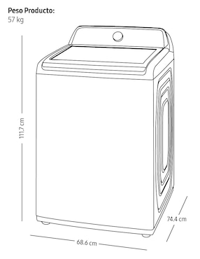 Lavadora Samsung 21 kg automática carga superior wa21a3344gv/ax