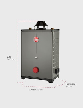Calentador de paso Rheem HRT-CHL13P 13 L gas lp