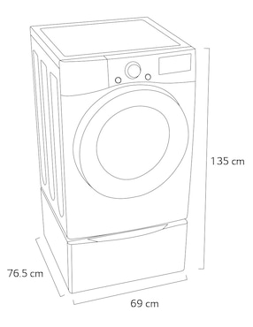 Secadora de gas natural/lp LG de 22 kg con 14 ciclos DF22VV2SGR.ASSELAT