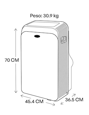 Aire acondicionado portátil Carrier frío 12000 BTU 52PTC121E 110 V