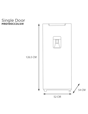 Refrigerador unipuerta Midea 7 pies cúbicos no frost MRD190CCDLSW