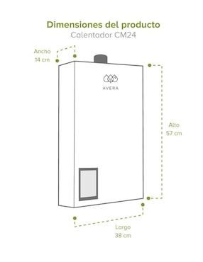 Calentador instantáneo Avera CM24PR72L 24 L gas lp