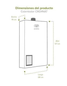 Calentador instantáneo Avera CM24NATPR72L 24 L gas natural