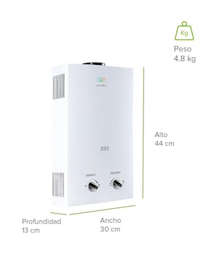 Calentador instantáneo avera c6lnatpr26l 6 l gas lp
