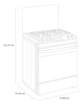 Estufa de piso a Electrónica Lg Lupin 2 76 cm LRGL5843S de 5 quemadores