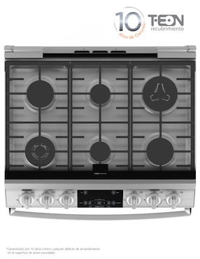 Estufa de piso a Gas LP Mabe Ultimate 72 cm EMH7614DATSS0 de 6 quemadores