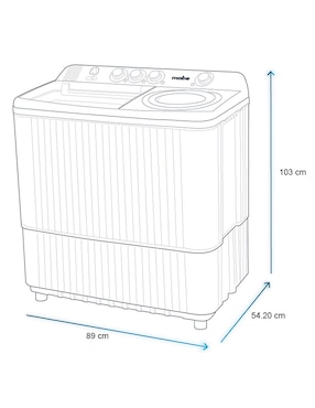 Lavadora doble tina Mabe semiautomática carga superior LMDX8124HBAB0