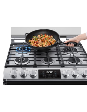Estufa de piso a Gas LP Mabe Ultimate 72 cm EMH7614DATMSS0 de 6 quemadores