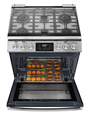 Estufa de piso a Gas LP Mabe Ultimate 72 cm EMH7614DATMSS0 de 6 quemadores