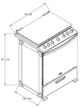 Estufa a Gas Whirlpool 76 cm WF7419D
