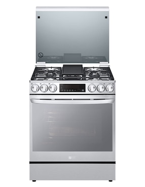 Combo estufa de piso a gas lp Lg Lupin 2 74 cm LG.EST.LRGL5847S+CAM de 5 quemadores + campana