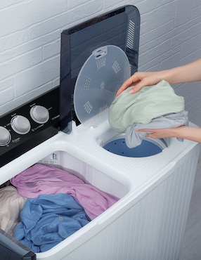Lavadora doble tina Mabe semiautomática carga superior LMDX224HBAB0
