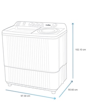 Lavadora doble tina Mabe semiautomática carga superior LMDX224HBAB0