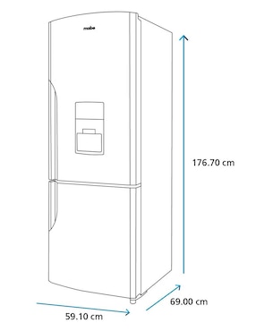 Refrigerador Bottom mount Mabe 11 pies cúbicos tecnología Home energy saver RMB300IZMRX0