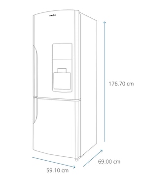 Refrigerador bottom mount Mabe 11 pies cúbicos no frost RMB300IZMRP0