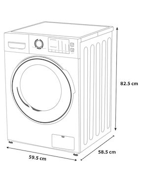 Lavasecadora Midea eléctrica 15 kg 8 kg MF200D150WB/T