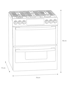 Estufa de piso gas Io Mabe 76 cm IO950TS0 de 5 quemadores
