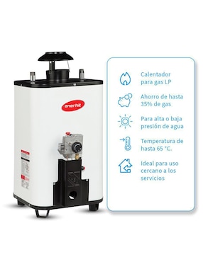 Calentador Alta Recuperación Enerhit R12 2.5 Servicios 12 Litros Gas LP