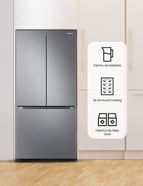 Refrigerador French Door Samsung 25 pies cúbicos inverter y fábrica de hielo RF25C5551S9/EM