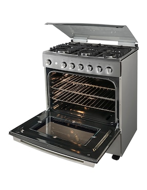 Estufa de piso a Gas LP Teka Estufa 76 cm, campana 76 cm, microondas 51.3 cm FSGG8660+TMX76+MWG11X de 6 quemadores