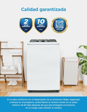 Lavadora Midea 21 kg automática carga superior ma500w21/w
