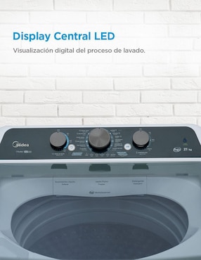 Lavadora Midea 21 kg automática carga superior ma500w21/w