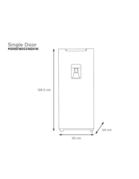 Refrigerador unipuerta Midea 7 pies cúbicos no frost MDRD190CCNDXW