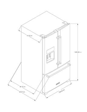 Refrigerador french door Kitchenaid 25 pies cúbicos y fábrica de hielo Krff577kbs