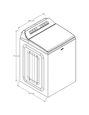 Lavadora Whirlpool 28 kg automática carga superior 7MWTW8127LC