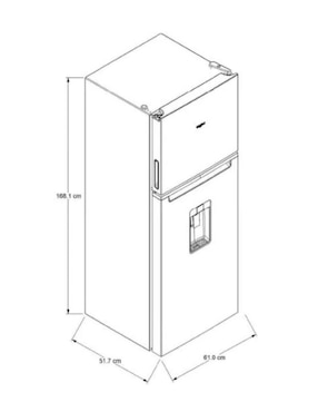 Refrigerador top mount Whirlpool 11 pies cúbicos no frost WT1133M