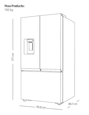 Refrigerador french door Samsung 31 pies cúbicos inverter y fábrica de hielo RF32CG5411B1EM