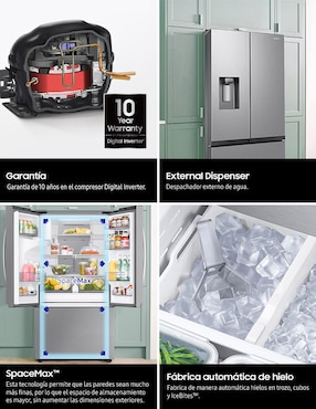 Refrigerador french door Samsung 31 pies cúbicos inverter y fábrica de hielo RF32CG5411B1EM