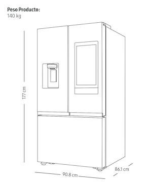 Refrigerador french door Samsung 31 pies cúbicos inverter y fábrica de hielo RF32CG5911B1EM