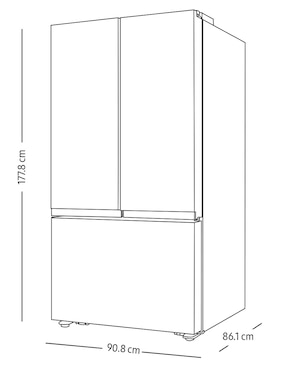 Refrigerador French door Samsung 32 pies cúbicos tecnología inverter y automática RF32CG5N10B1EM