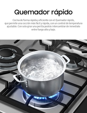 Estufa de piso a gas natural/lp Samsung 76.7 cm NX52T5412MS/AX de 6 quemadores