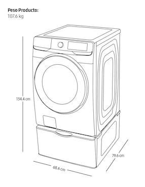 Lavadora Samsung 22 kg automática carga frontal f-wf22c640wcp