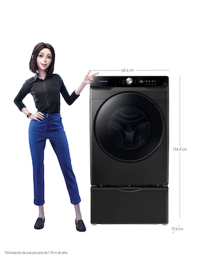 Lavadora Samsung automática carga frontal f-wf22c6400vcp