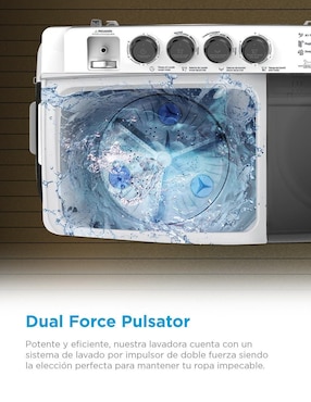 Lavadora doble tina Midea 13 kg semiautomática carga superior mt100w130/w-mx