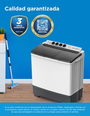 Lavadora doble tina Midea 13 kg semiautomática carga superior mt100w130/w-mx