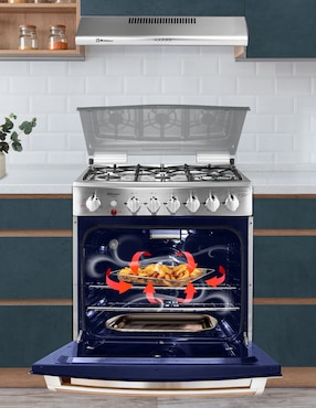 Estufa de piso a gas natural/lp Koblenz 76 cm KZ.EST.FIRENZE.FRYER. de 6 quemadores