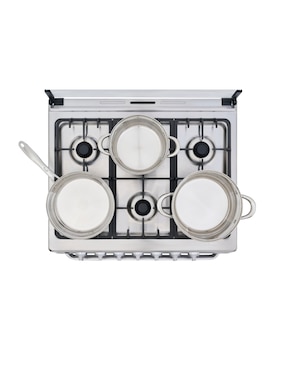Estufa de piso Midea Xtreme Chef Air 76.7 cm MGS30FS1LEAMSS de 6 quemadores