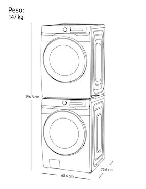 Combo lavadora + secadora Samsung eléctrico 22 kg F-WF22DV246P