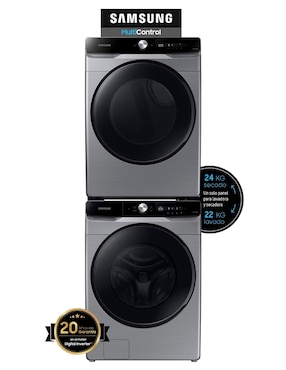Combo lavadora + secadora Samsung eléctrico 22 kg F-WF22DV246P