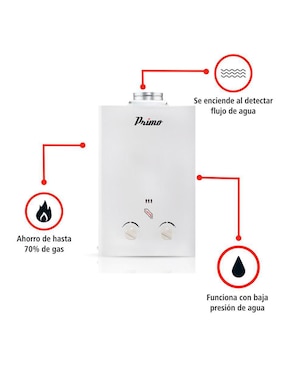 Calentador instantáneo Primo 06 Nat 6 L gas natural