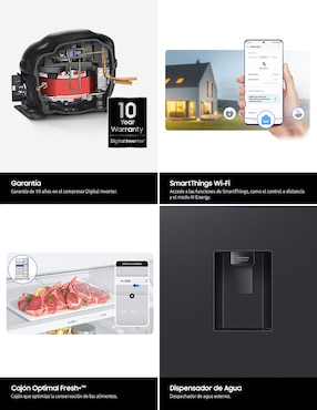 Refrigerador Top mount Samsung 15 pies cúbicos tecnología inverter RT42DG6734B1EM