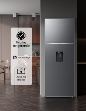 Refrigerador Top mount Samsung 19 pies cúbicos tecnología inverter y fábrica de hielos RT53DG6758S9EM